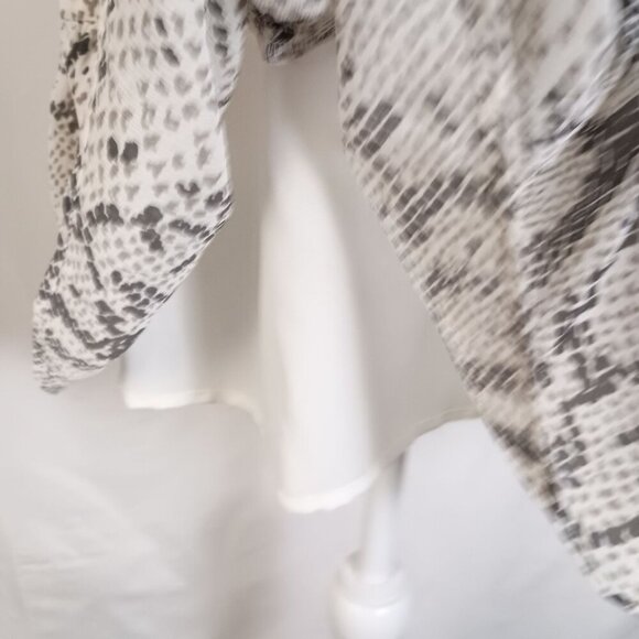 J Crew Womens Snake Print Long Sleeve Ruffle Hem Smocked Waist Dress M - Picture 5 of 10